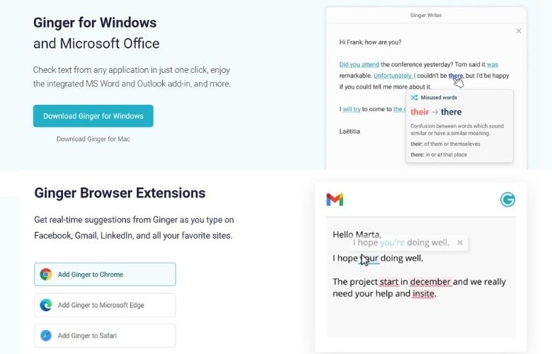 gingers extensions apps and integrations