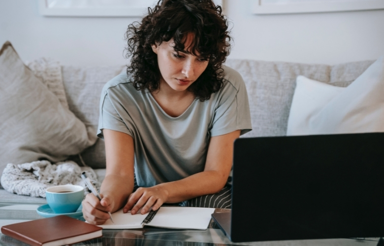 a writer sits down and begins to write a story.