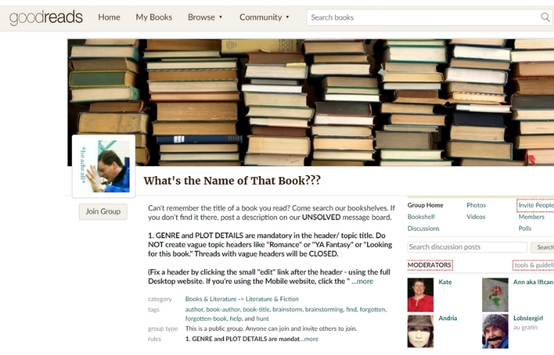 what’s the name of that book group in good reads