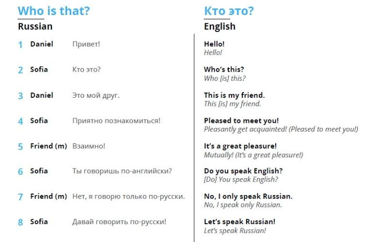 russian learning course dialogue