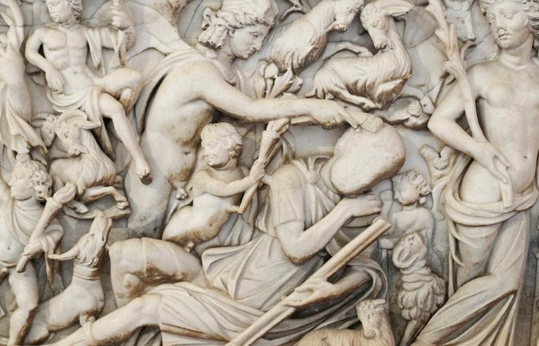 endymion sleeping, detail from a scene with the legend of endymion and selene.