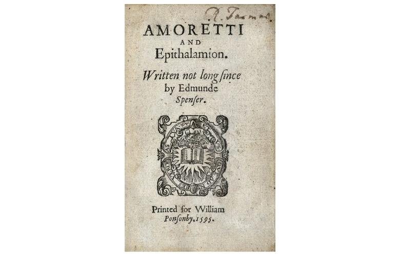 the title page from the first edition of spenser's amoretti and epithalamion