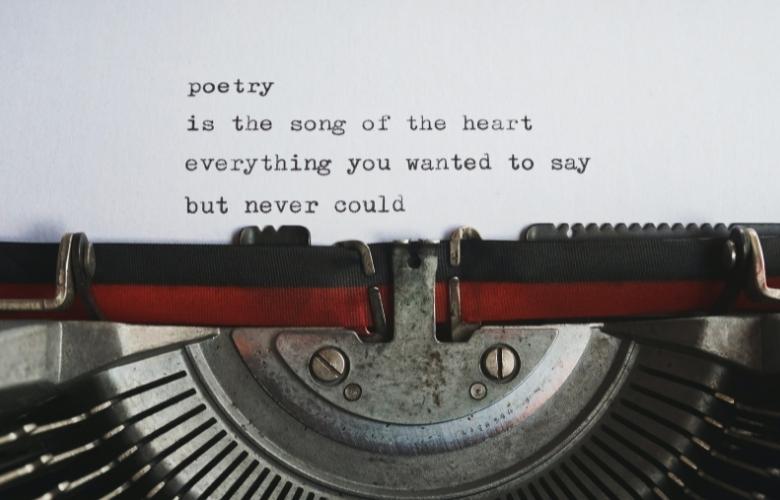 writing poetry on a typewriter