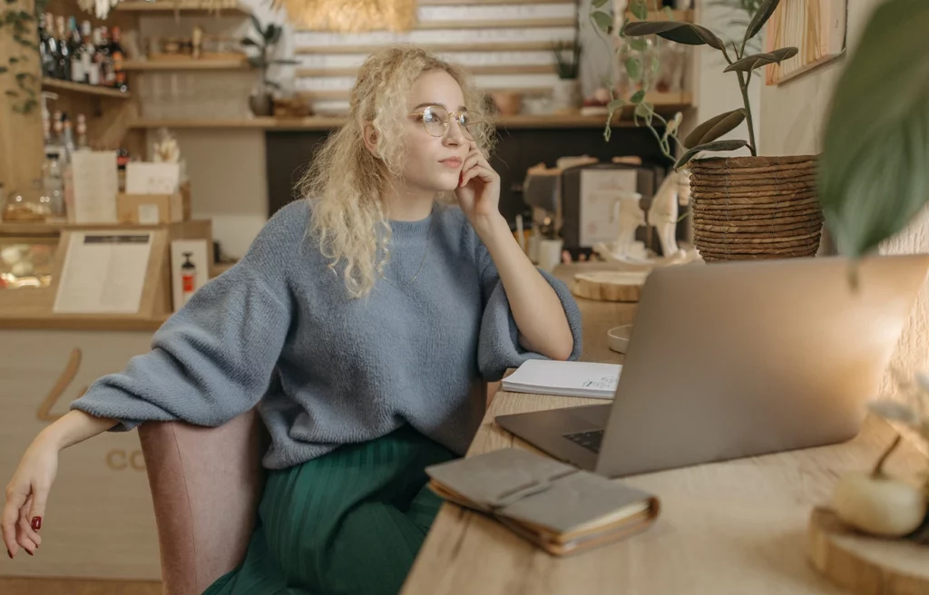 thinking of an inspiration before writing a poetry