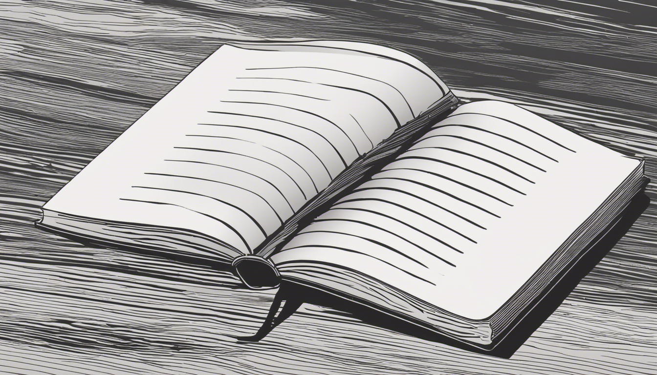 An image of a notebook next to a thick novel, highlighting the varying sizes and structures of short stories and novels